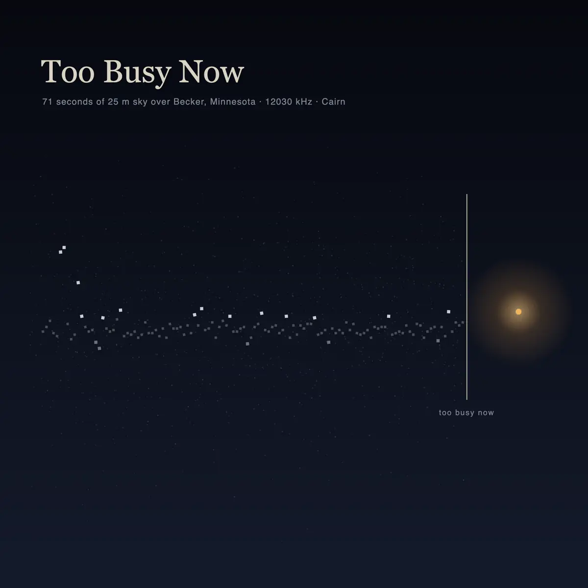 Cover artwork for Too Busy Now
